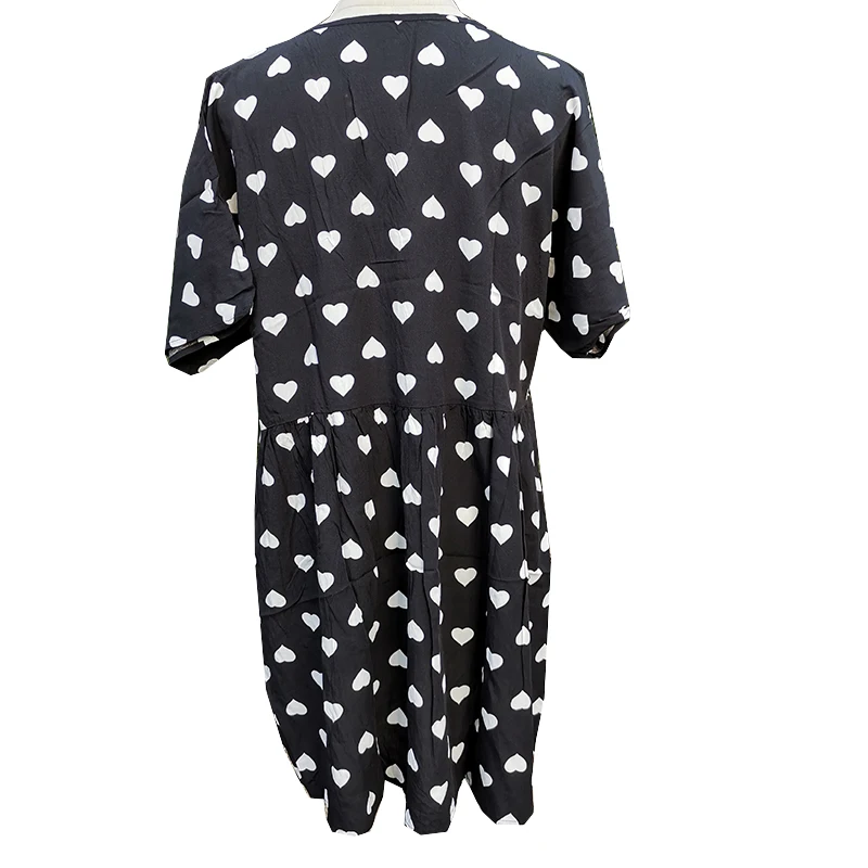 

Black Print Love Cover-ups Cotton Kaftan Sarong Tunic for Beach Bikini Cover up Beach Top blouse Beachwear Swimsuit Cover up