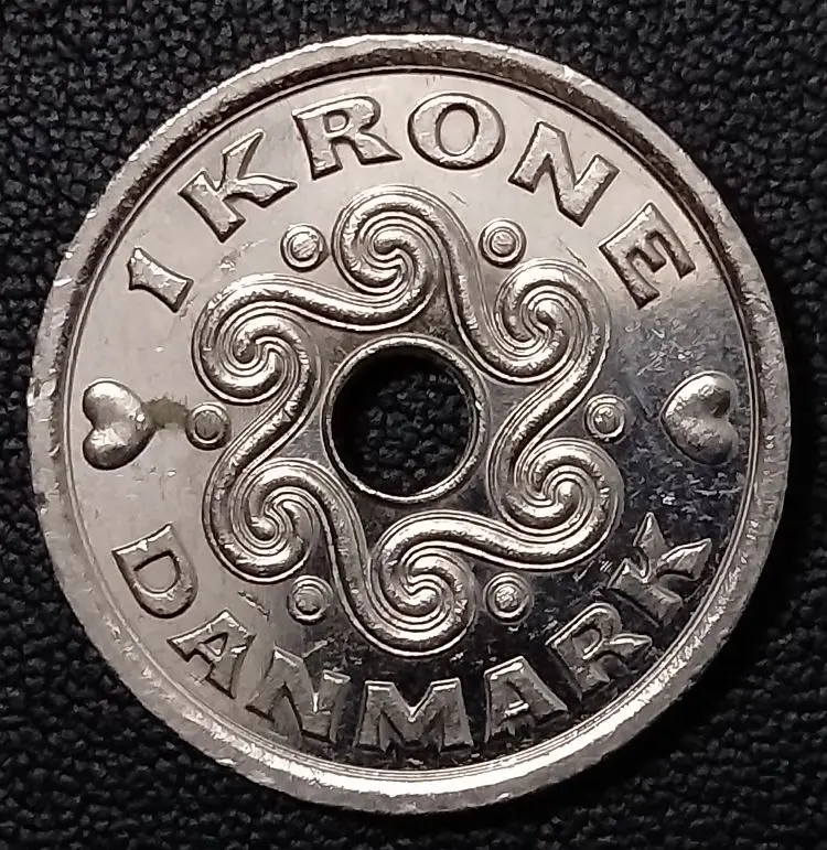 Дания монеты 1 крона Европа 100% оригинальная монета для коллекции старых 20 25 мм |