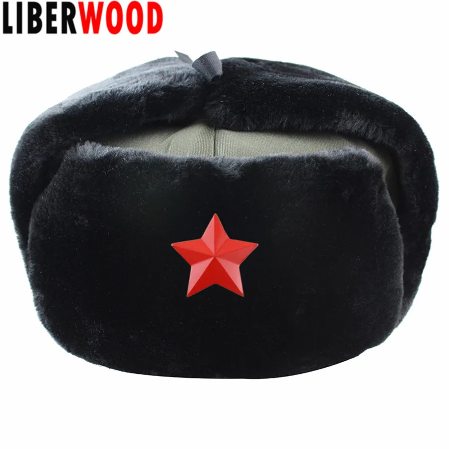 Шапка-ушанка LIBERWOOD из искусственного меха для мужчин и женщин зимняя шапка-ушанка