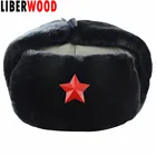 LIBERWOOD, искусственный мех, мужские и женские зимние наушники, утепленные наушники, советская и стандартная Россия, CCCP, СССР, звезда, бомбардировщик, шапка, шапка