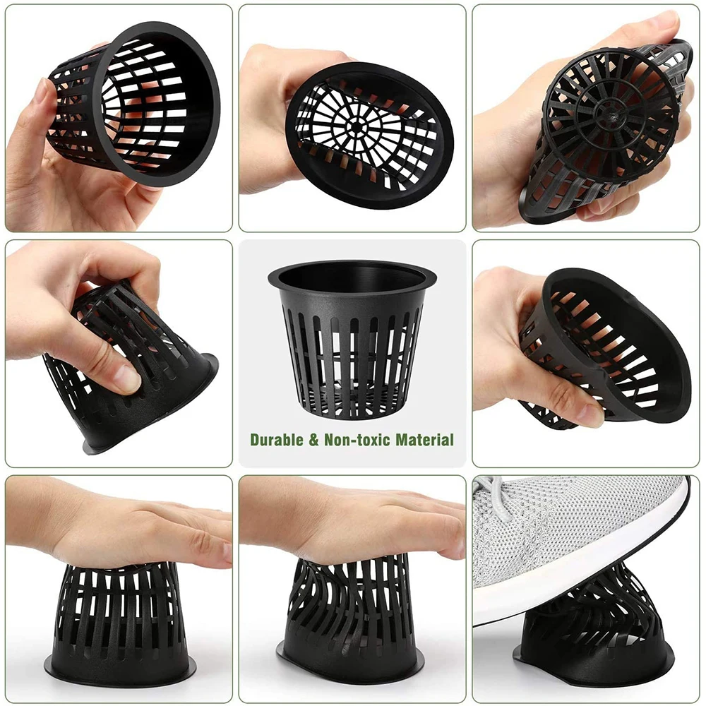

25pcs Mesh Pot Net Cup Basket Hydroponic System Garden Plant Grow Vegetable Germinate Nursery Pots