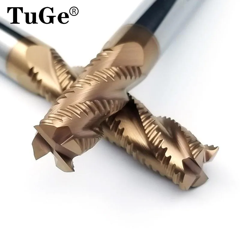 TUGE фрезерование резки 4 флейты Tunsten стали грубой обработки резак Черновая