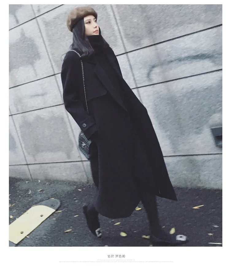 2019 осень и зима новая женская куртка маленький аромат Черная кружевная шерстяная