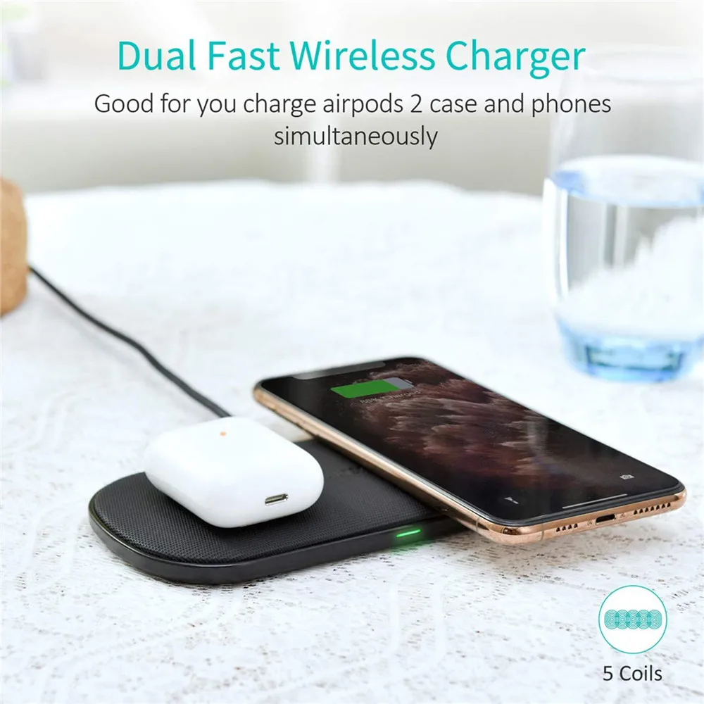 

Беспроводное зарядное устройство CHOETECH, с адаптером QC3.0, 7,5 Вт, для iPhone 11 Pro Max/XS 10 Вт, Galaxy S20/Note 10/S10