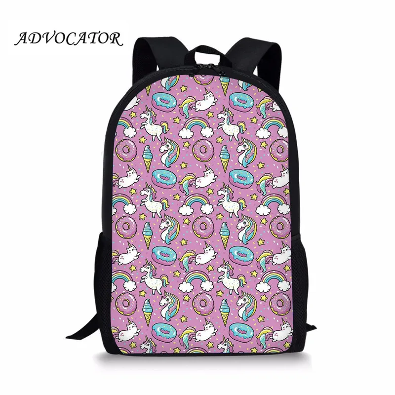 Japanese Style Soft Fabric Backpack Cartoon Unicorn Printing Female School Backpack for Teenage Girls Mochila Feminina Escolar