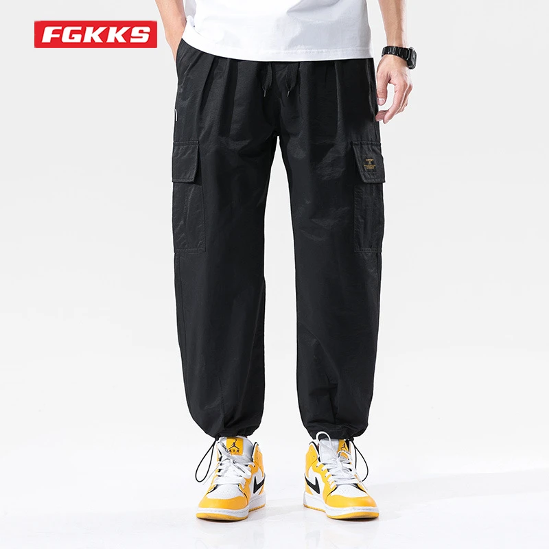 

Брюки мужские прямые на завязках, с карманами, весна-осень, 2021