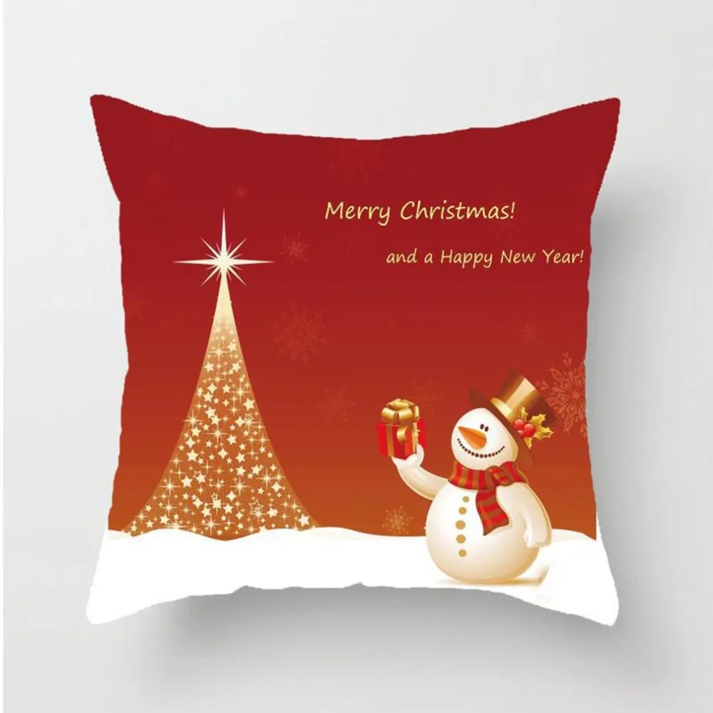 Merry Christmas, хлопок, лен, декоративная подушка для головы, массажер, наволочки, Рождественский Снеговик, квадратный диван, наволочка для подушки, домашний декор