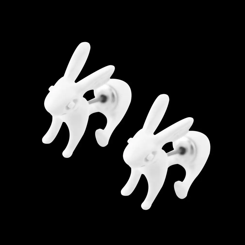 1 шт. серьги гвоздики в форме кролика для девочек из сплава украшение ушей женские