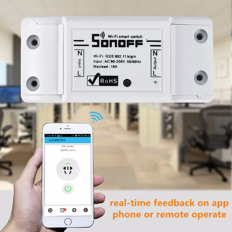 Беспроводной смарт выключатель SONOFF BasicR2 с Wi Fi модуль автоматизации дистанционным