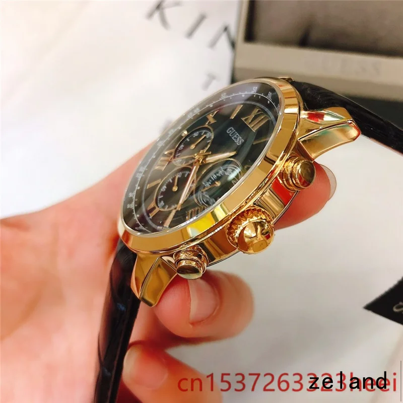 

GUESS watch men's skeleton automatic mechanical AAA watch gold skeleton retro men's women watch quartz watch
