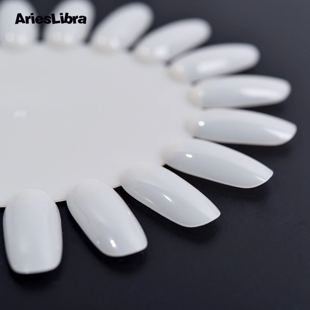AriesLibra Oval Nail Display Chart Wheels 20 Tips Trainers Practice holder Plastic Art nail polish organizer | Красота и здоровье