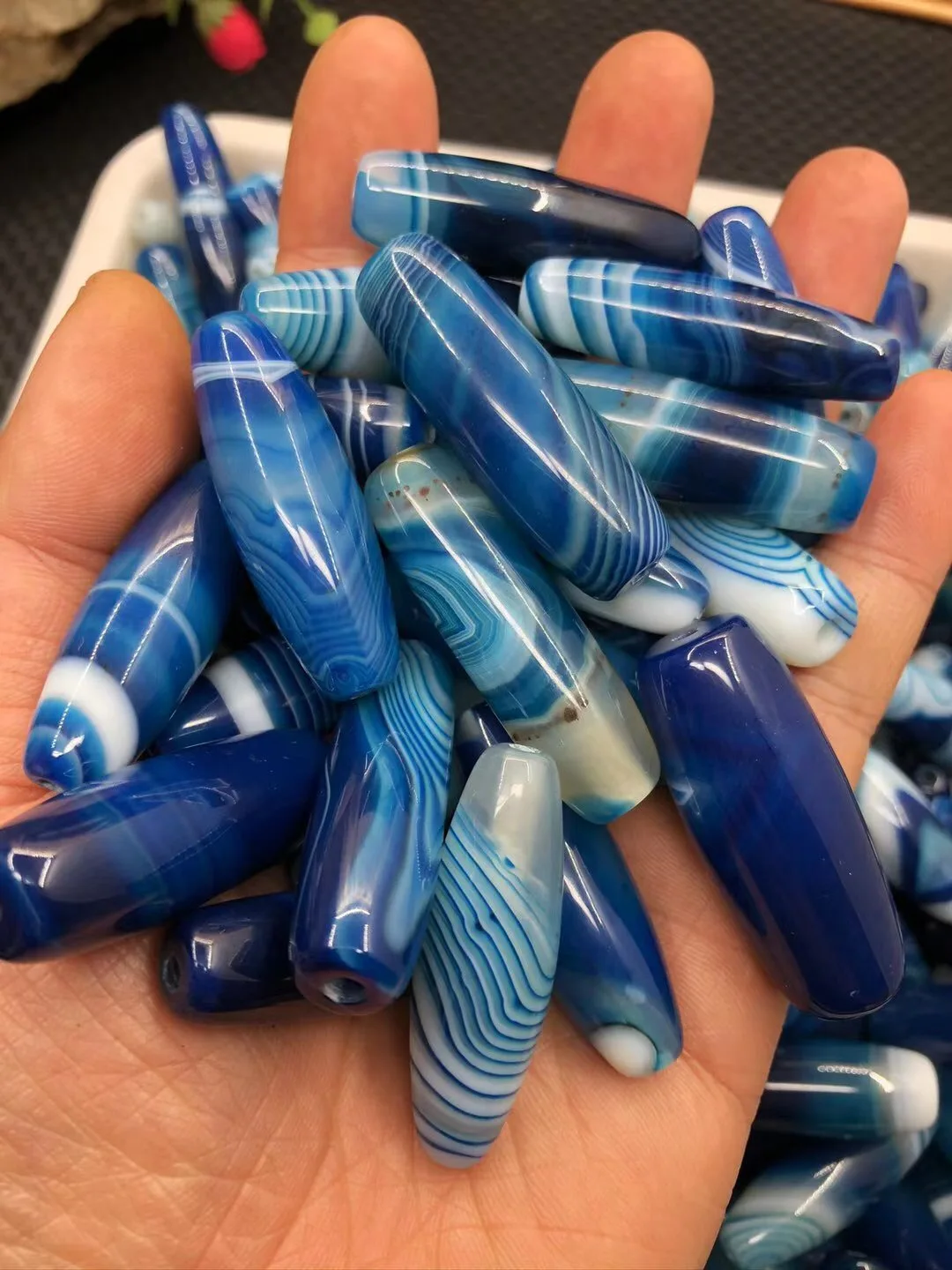 

1Pcs loose beads natural agate diy designer jewelry ethnic style making bracelets pendants manualidades men women takı