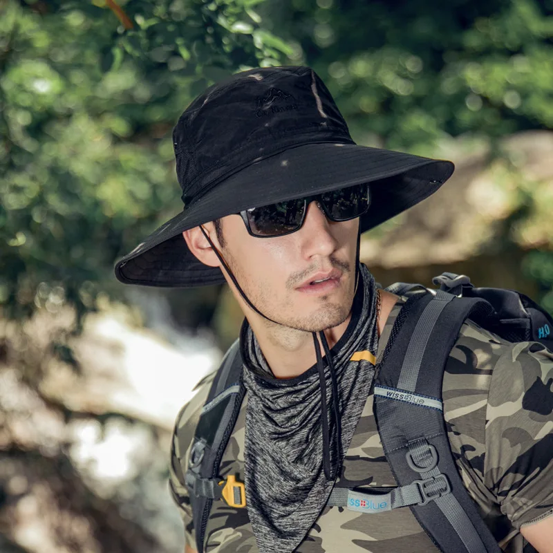 Быстросохнущая рыболовная Кепка летняя УФ Водонепроницаемая круглая Складная