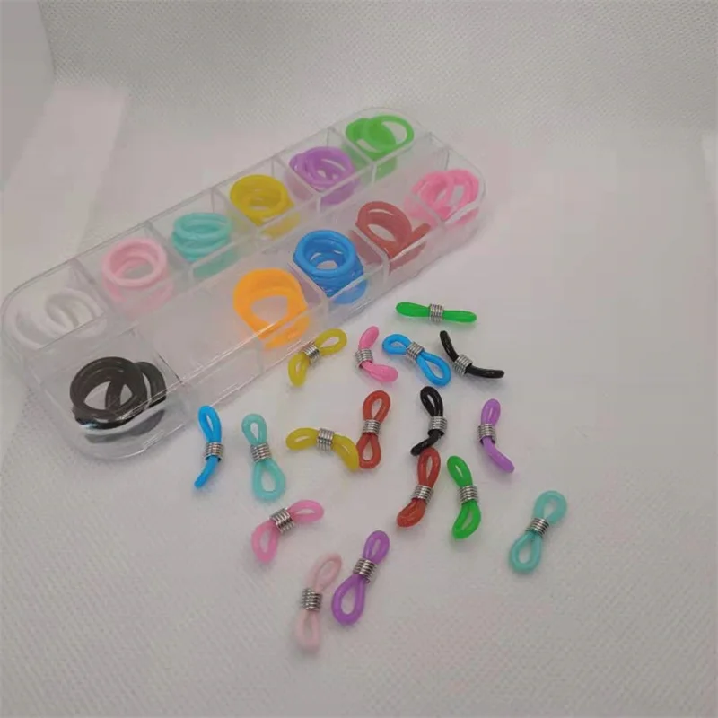 1800pcs/30 Boxes Of 12 Colors Non-Slip Silicone Glasses Ring O-Ring Diy Connector Mask Rope Accessories Seal Ring Kit Wholesales