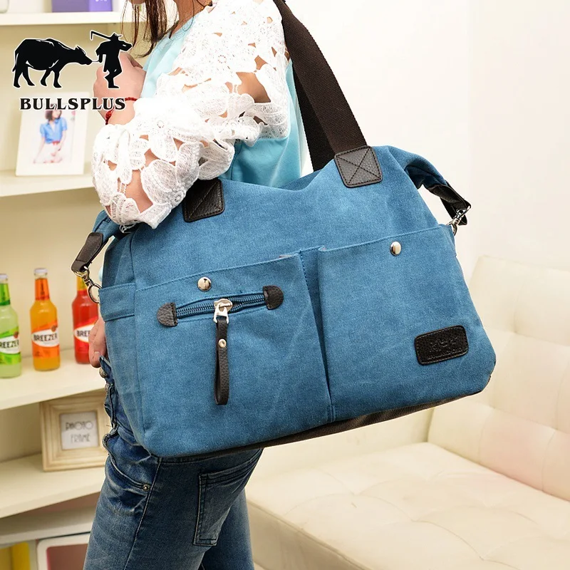 The Korean version of leisure simple literary canvas bag women's bag hand bill of lading shoulder messenger bag man bag