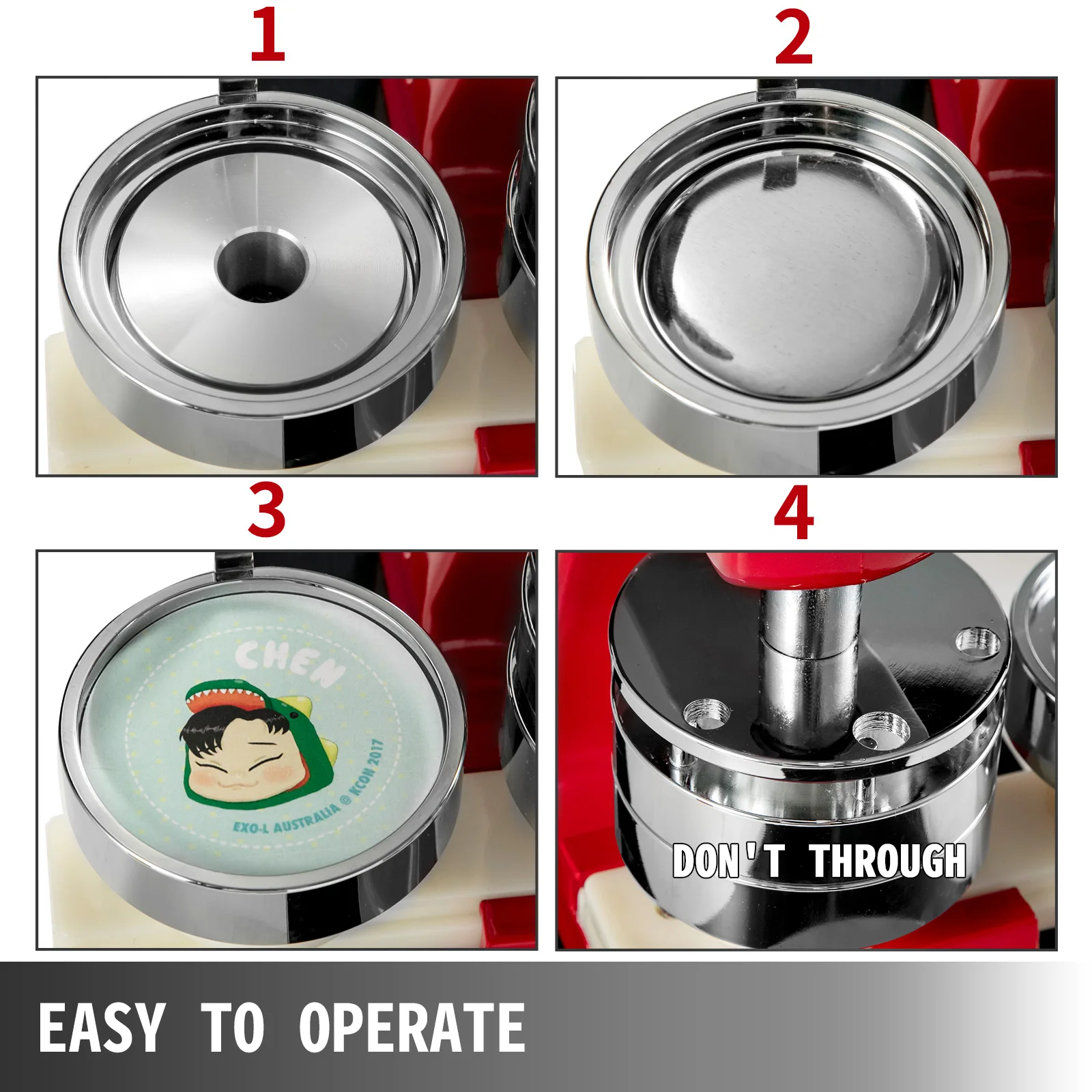 VEVOR-M&aacute;quina para Fabricaci&oacute;n de Botones Personalizados, Dispositivo para Chapas de Metal de 32 a 75 mm, Funciona Presionando Etiqueta de C&iacute;rculo, por 500 a 1000 uds.-3