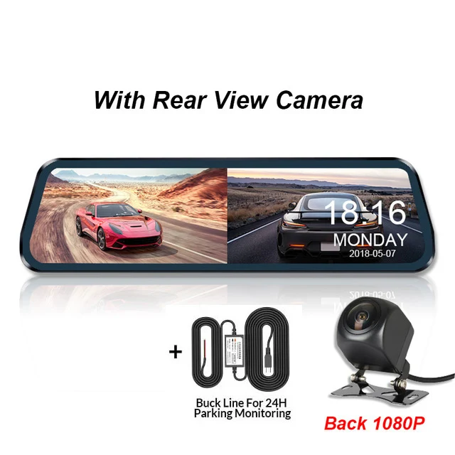 Two Camera With BL MaoHooMa 10 дюймовый сенсорный автомобильный видеорегистратор Потоковое вещание зеркало заднего вида приборная Камера FHD 1080P видео Регистраторы Двойной объектив с заднего вида Камера - Название цвета: Two Camera With BL