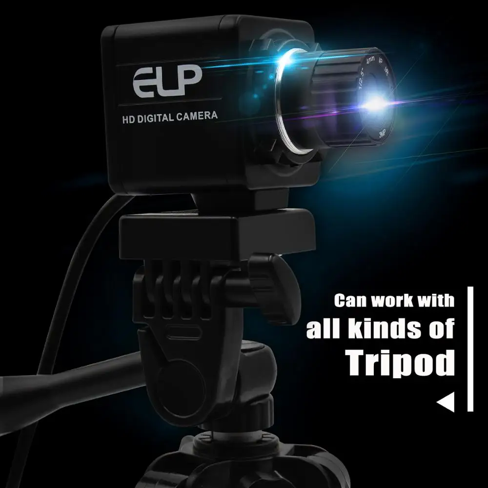 Веб камера ELP 2 МП Full HD для ПК с ручной фокусировкой 4 мм 260Fps CMOS OV4689 Sesnor UVC