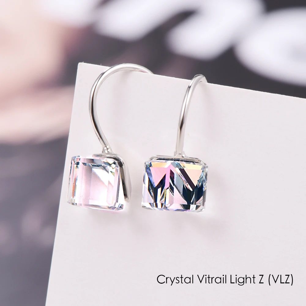 Серьги-капли с кристаллами Swarovski, новинка, модные кубические необычные серьги для пирсинга из камня, свисающие серьги для женщин, ювелирные изделия для свадебной вечеринки, подарок