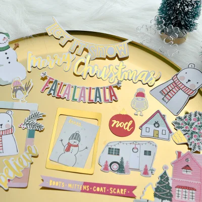 70 шт. Рождественский Снеговик кардсток высечка для скрапбукинга счастливый