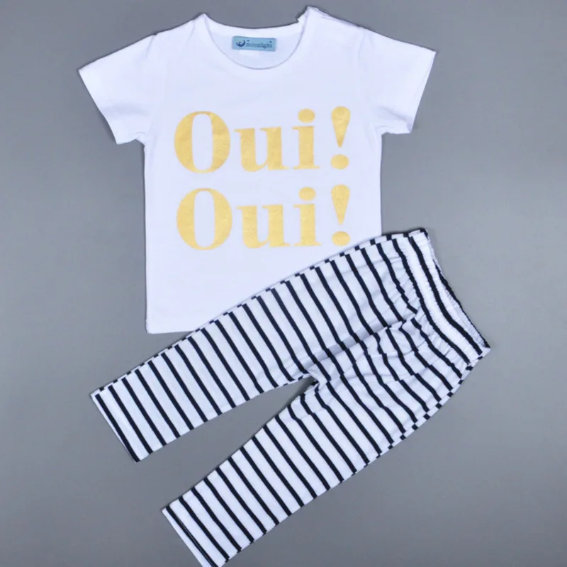 Комплект детской одежды для девочек футболка и штаны с надписью да комплект из 2