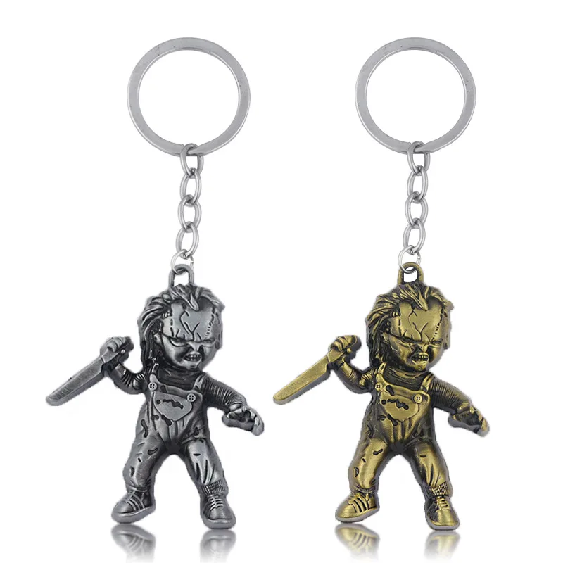 

Movie Seed of Chucky Child's Play Chucky Key Chains Holder Curse Of Chuck Metal Key Rings Cute Car Bag Trinket Gift for Friends