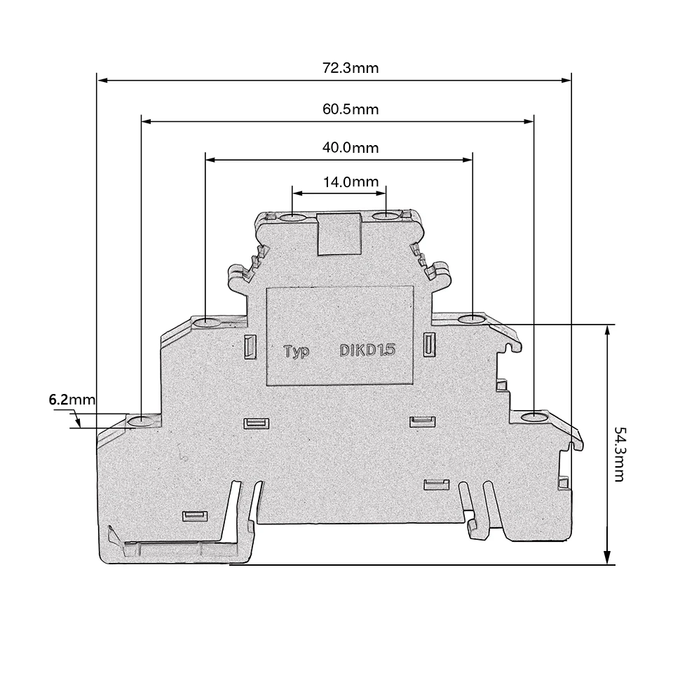 Клеммный блок для Din-рейки DIKD-1.5 10 шт. трехслойный тройной проводной соединитель |
