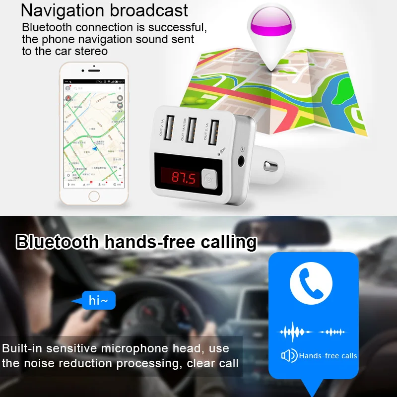 Fm-передатчик Jilang модулятор Bluetooth приемник свободные руки беспроводной