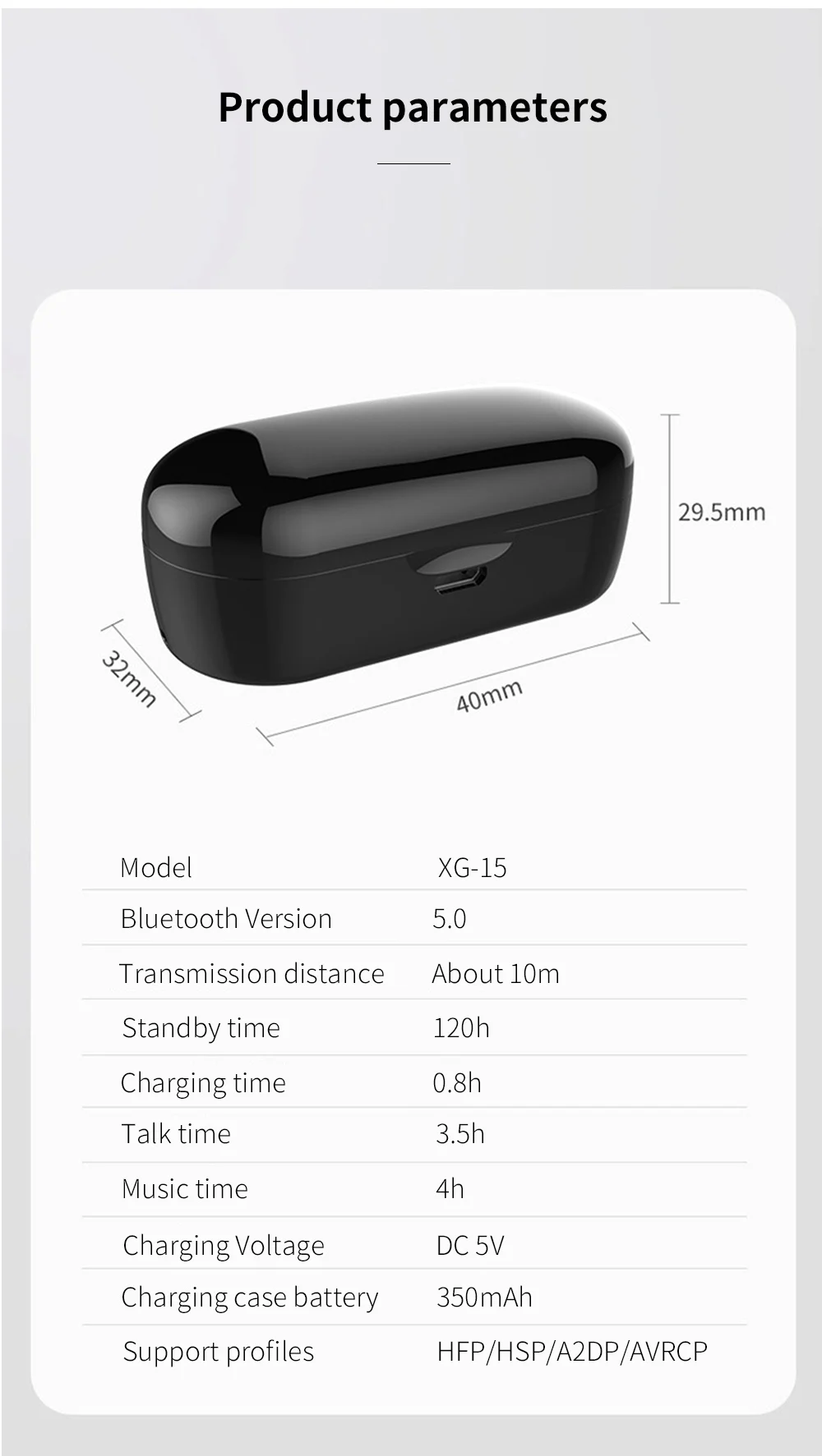 FBYEG XG15 настоящие беспроводные наушники, Bluetooth наушники, спортивные наушники для телефона с зарядной коробкой, игровая гарнитура с микрофоном