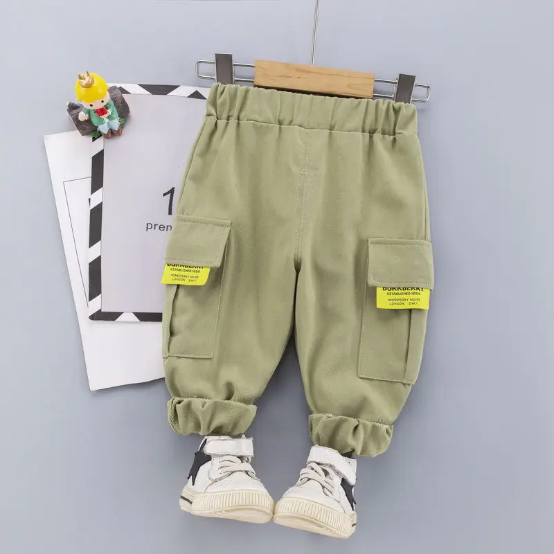 

2022 New Kids Pants Boys Casual Kids Cotton Boys Long Trousers Pocket Children Boys Clothing Sport Pants Spring pants 0-5 years