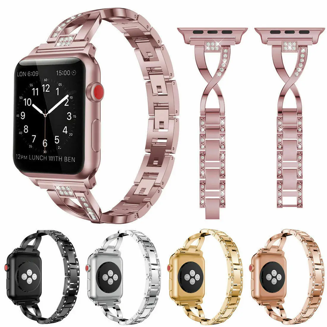 

Ремешок из нержавеющей стали для Apple Watch Band 38 мм/42 мм/40 мм/44 мм, браслет для iWatch Series 5 4 3 2 1