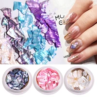 2021 nature shell stickers nails design fashion accessories for nail art decorations irregular accessories for manicure