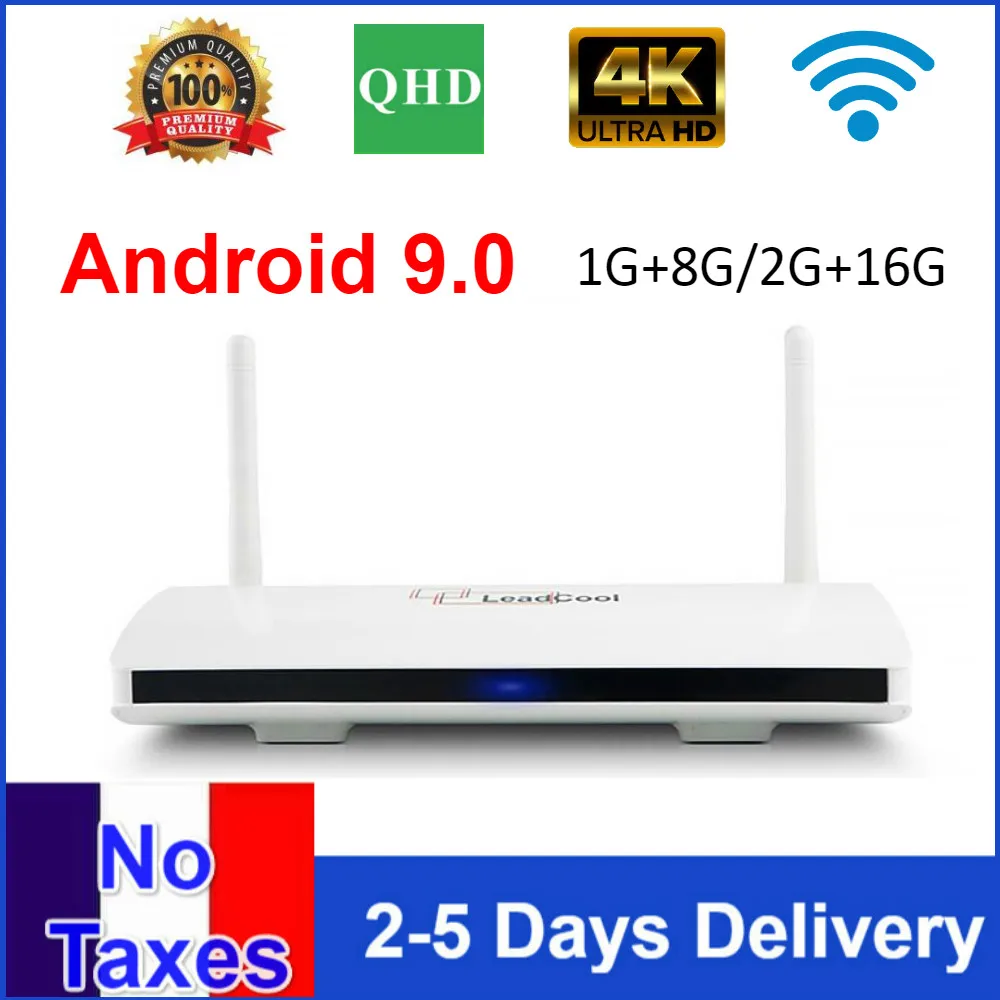 Оригинальная Смарт ТВ-приставка Full HD QHD Leadcool Android 9 0 8 ГБ 16 четырехъядерный