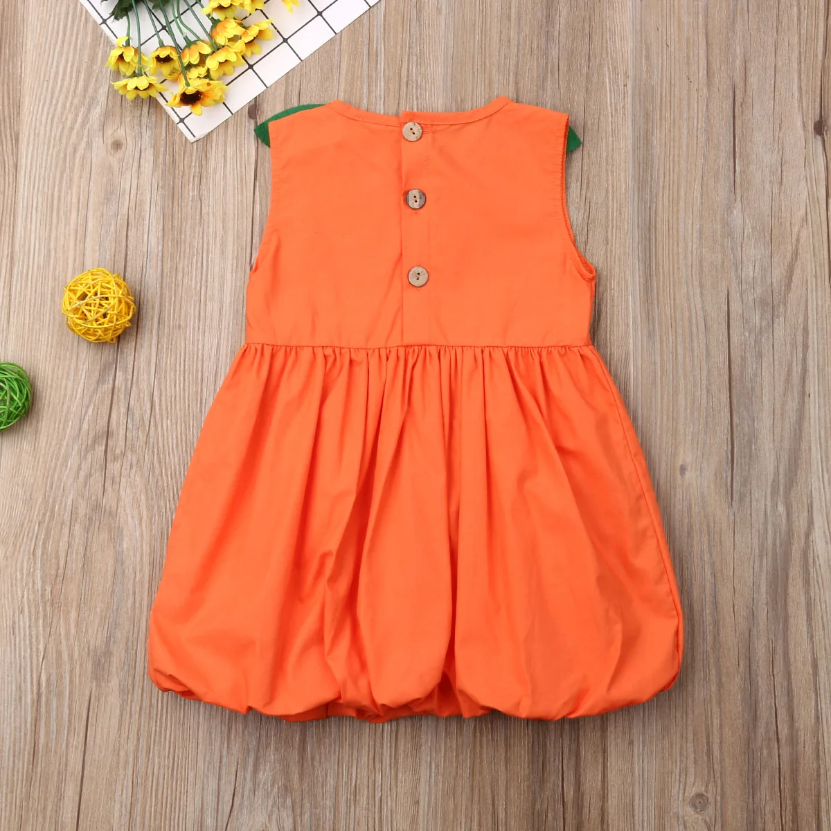 Костюм на Хэллоуин для новорожденных девочек милая Тыква платье-фонарик новинка