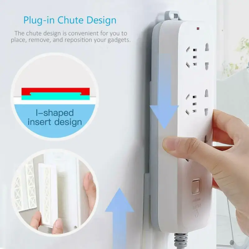 UK самоклеющиеся Мощность держатель ленты фиксатор настенная розетка кабель