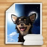 chihuahua cozy premium fleece blanket 3d printed sherpa blanket on bed home textiles