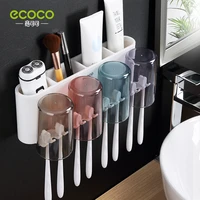 ecoco toothbrush holder wall mount stand bathroom accessories set for couple and family toothbrush holder rack