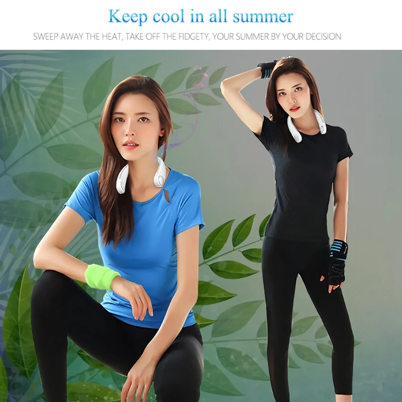 

Hand Free Portable Personal Fan Rechargeable USB Neck Fan,3 Level Air Flow Small Wearable Air Conditioner with Bluetooth