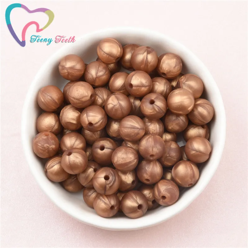 10 PCS Metallic Copper 14-17 MM Silicone Hexagon Loose Beads DIY Teething Pacifier Chain BPA Free Perle Geometrical | Украшения и