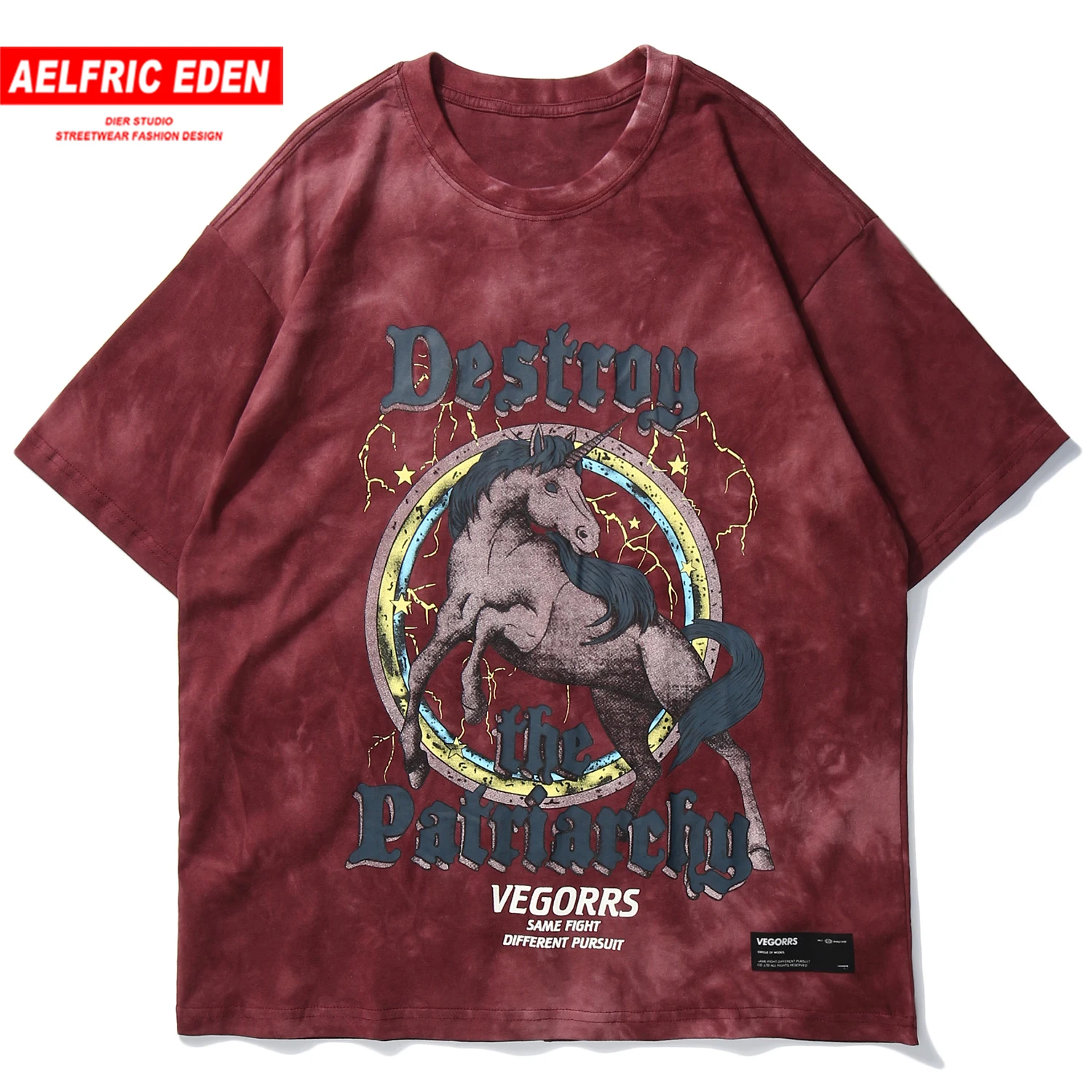 Футболка мужская с принтом диких лошадей хлопок короткий рукав Повседневная