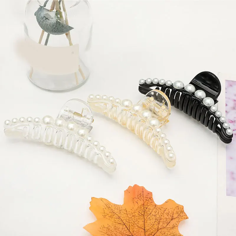 Женская заколка краб с жемчугом 1 шт.| |