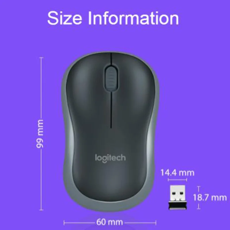 Оригинальная беспроводная мышь logitech M185 1000 dpi офисный компьютер USB нано приемник