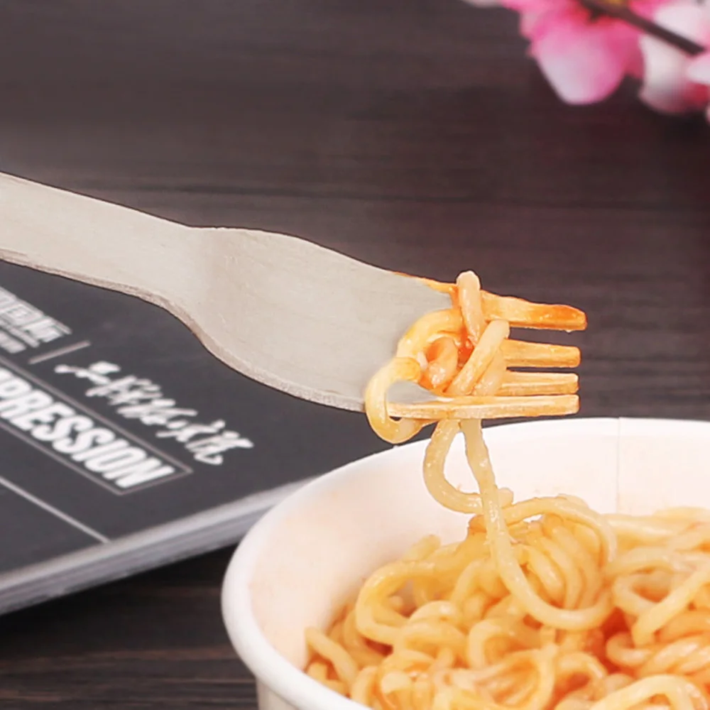 Behogar 100 шт. 14 см одноразовые деревянные вилки набор столовых приборов для вечерние