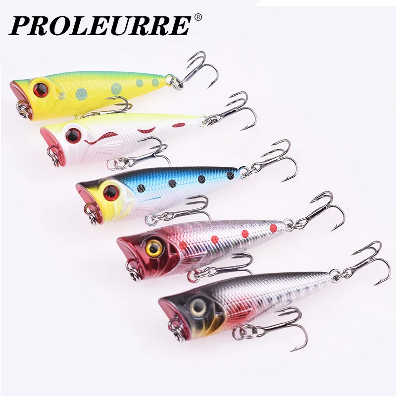 5 шт./лот приманки для рыбной ловли Topwater Popper смешанные цвета искусственная