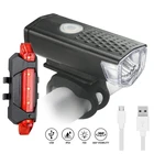 Велосипедный фонасветильник, задний и передний свет для горного велосипеда, зарядка через USB, предупреждающий фонарь, водонепроницаемый, черный