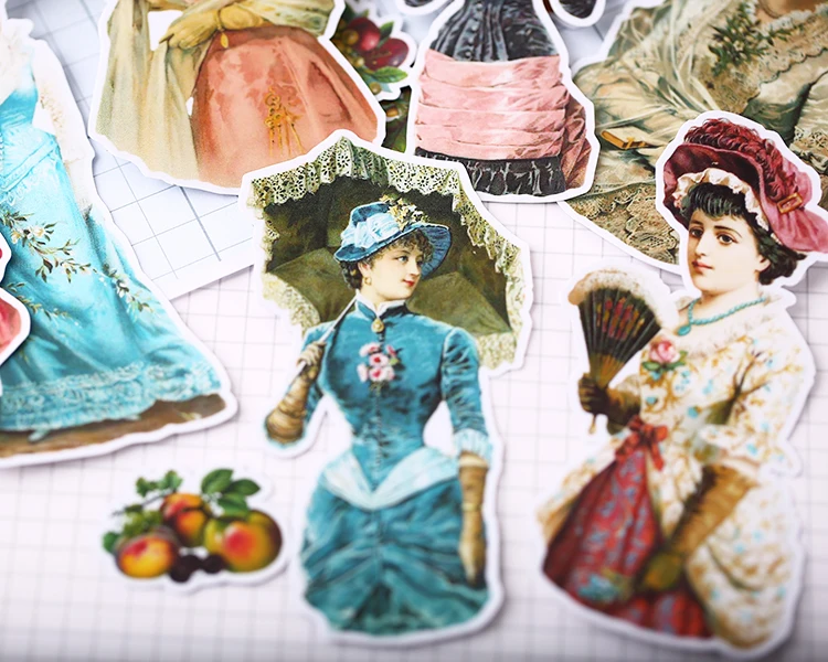 

18pcs Victorian lady Scrapbooking Stickers Decorative Sticker DIY Craft Photo Albums
