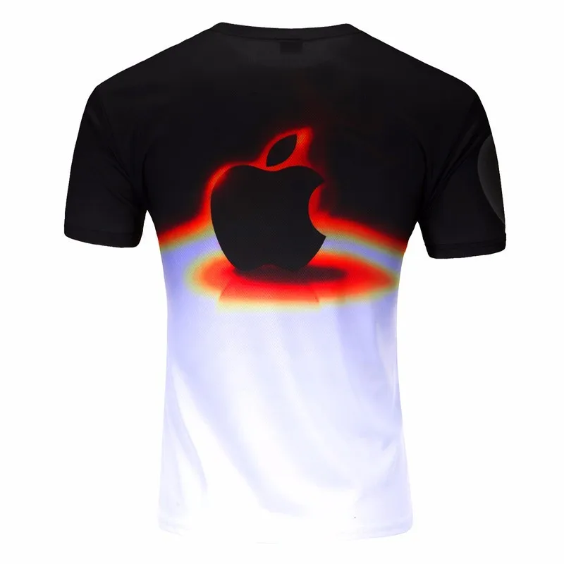 Новая мода Для Мужчин's 3D apple/дерево печать футболка летние футболки с коротким рукавом топы, M-4XL, размера плюс