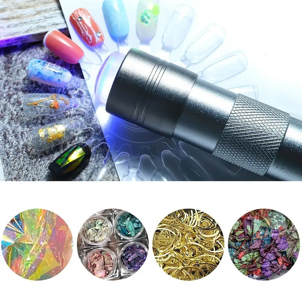 

Handheld Nail Art UV Press Light Portable Quickly Dry Embossed Flowers 12 LED Beads Curing Nail Polish Gel Ice Varnish Lamp