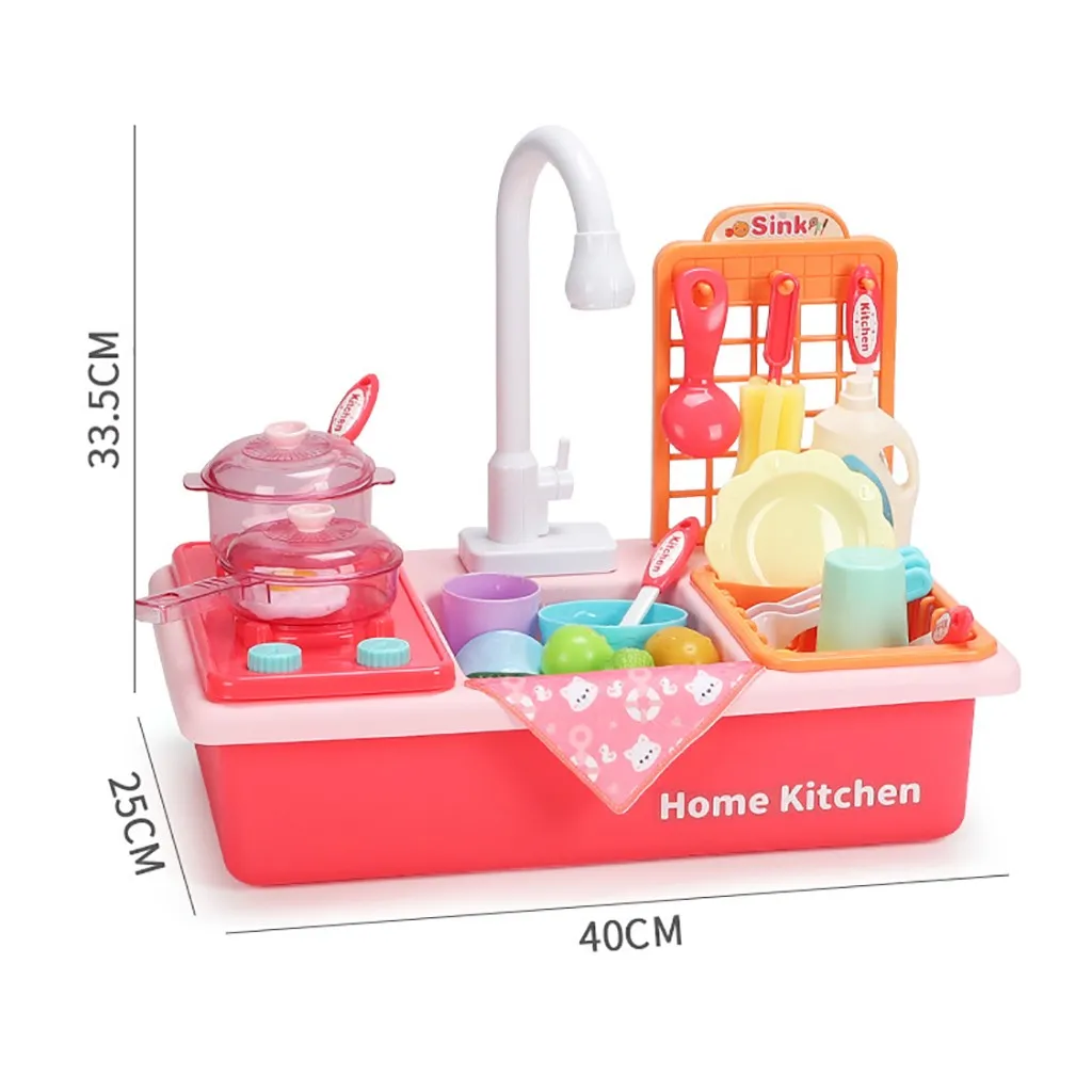 

1 Set kitchen toys tableware Sink Pretend play toys Play Do House Education Toy Gift for Girl Kid L627