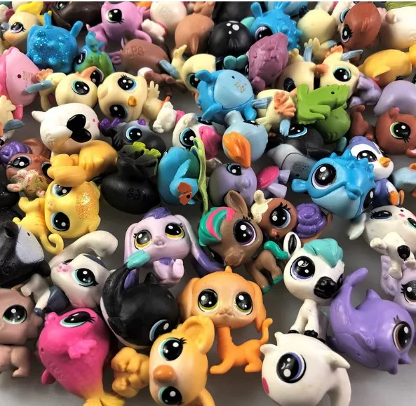 15/лот редких pet shop игрушки стоят короткие волосы кошка рисунок оригинальный